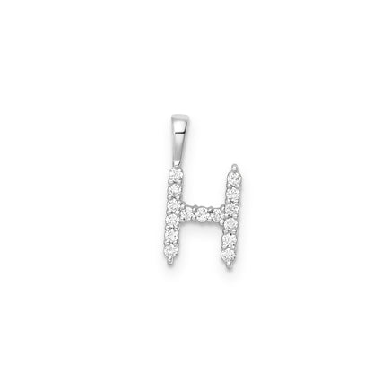 Initial Lab Grown Diamond Pendant in 9K Gold — H, 9kt WG