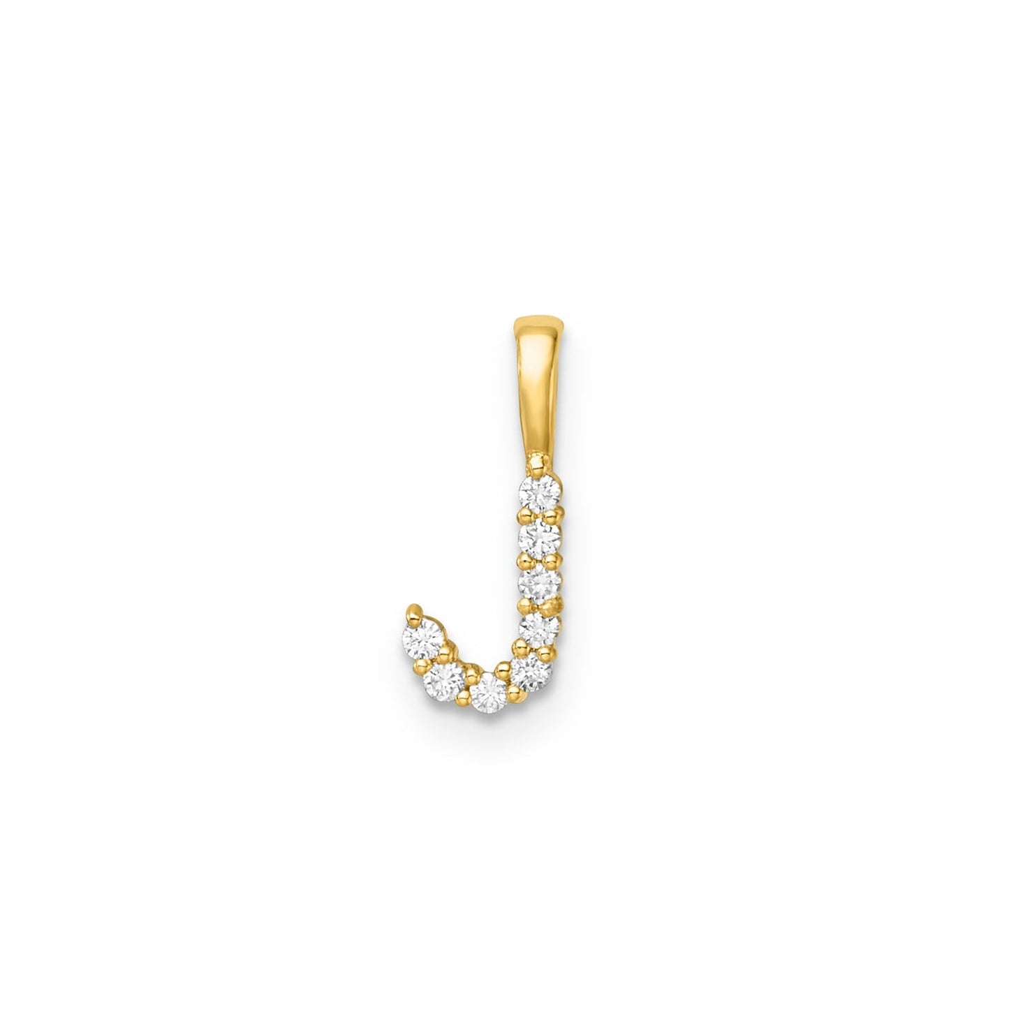 Initial Lab Grown Diamond Pendant in 9K Gold — J, 9kt YG