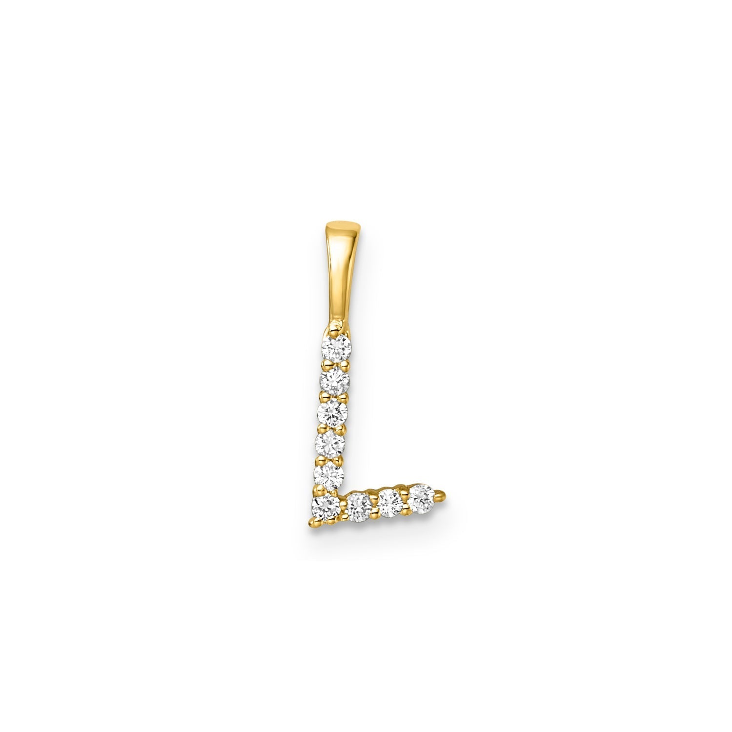 Initial Lab Grown Diamond Pendant in 9K Gold — L, 9kt YG