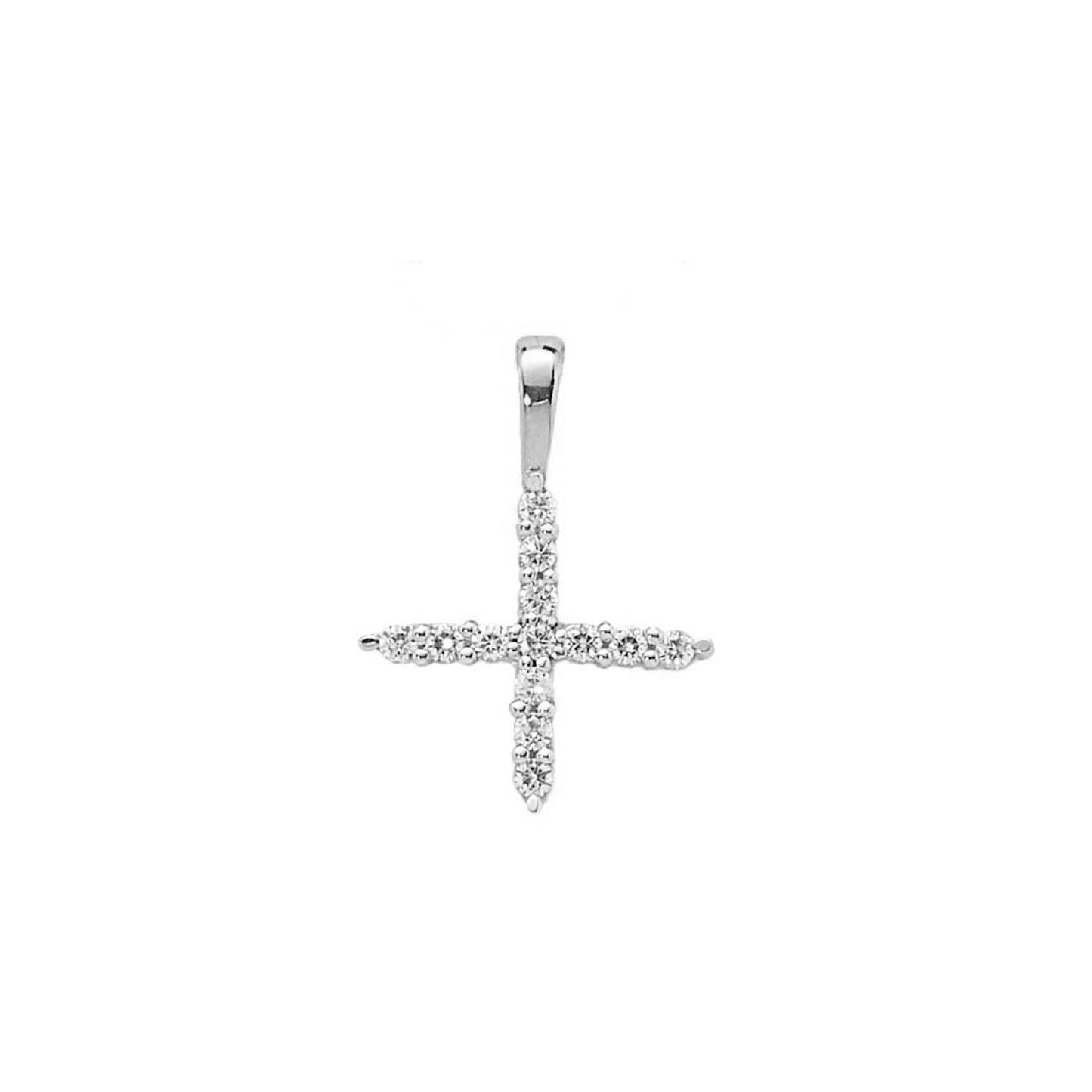 Initial Lab Grown Diamond Pendant in 9K Gold — X, 9kt WG