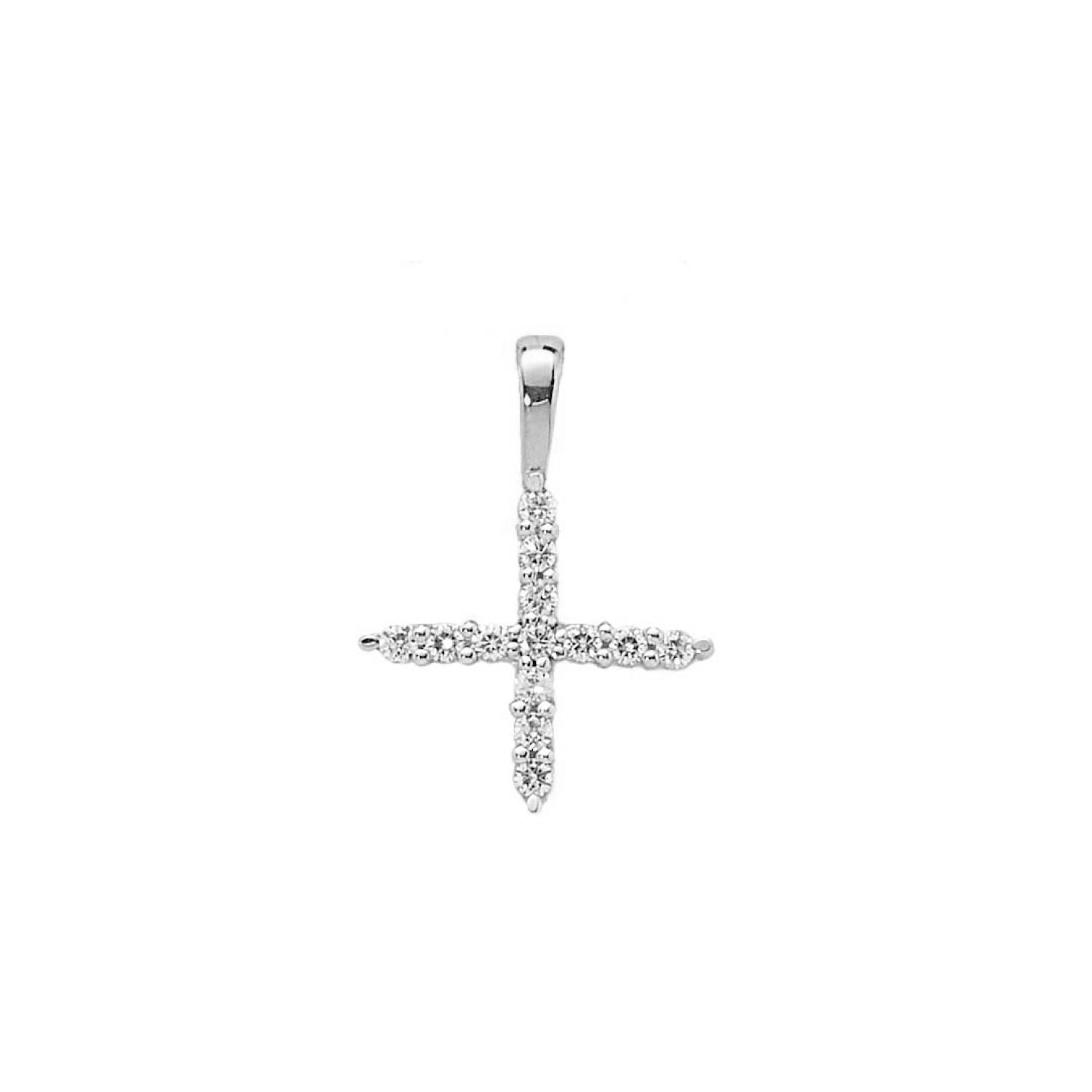 Initial Lab Grown Diamond Pendant in 9K Gold — X, 9kt WG