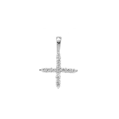 Initial Lab Grown Diamond Pendant in 9K Gold — X, 9kt WG