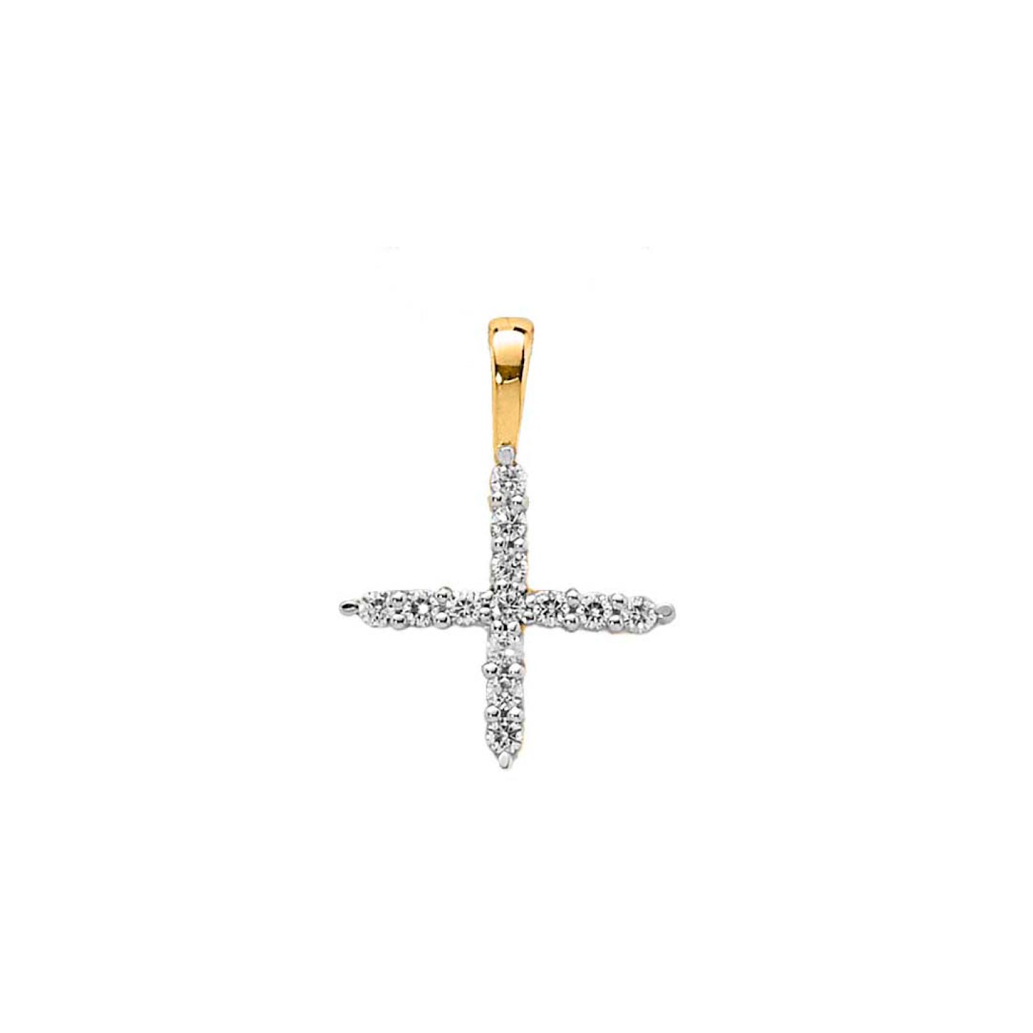Initial Lab Grown Diamond Pendant in 9K Gold — X, 9kt YG