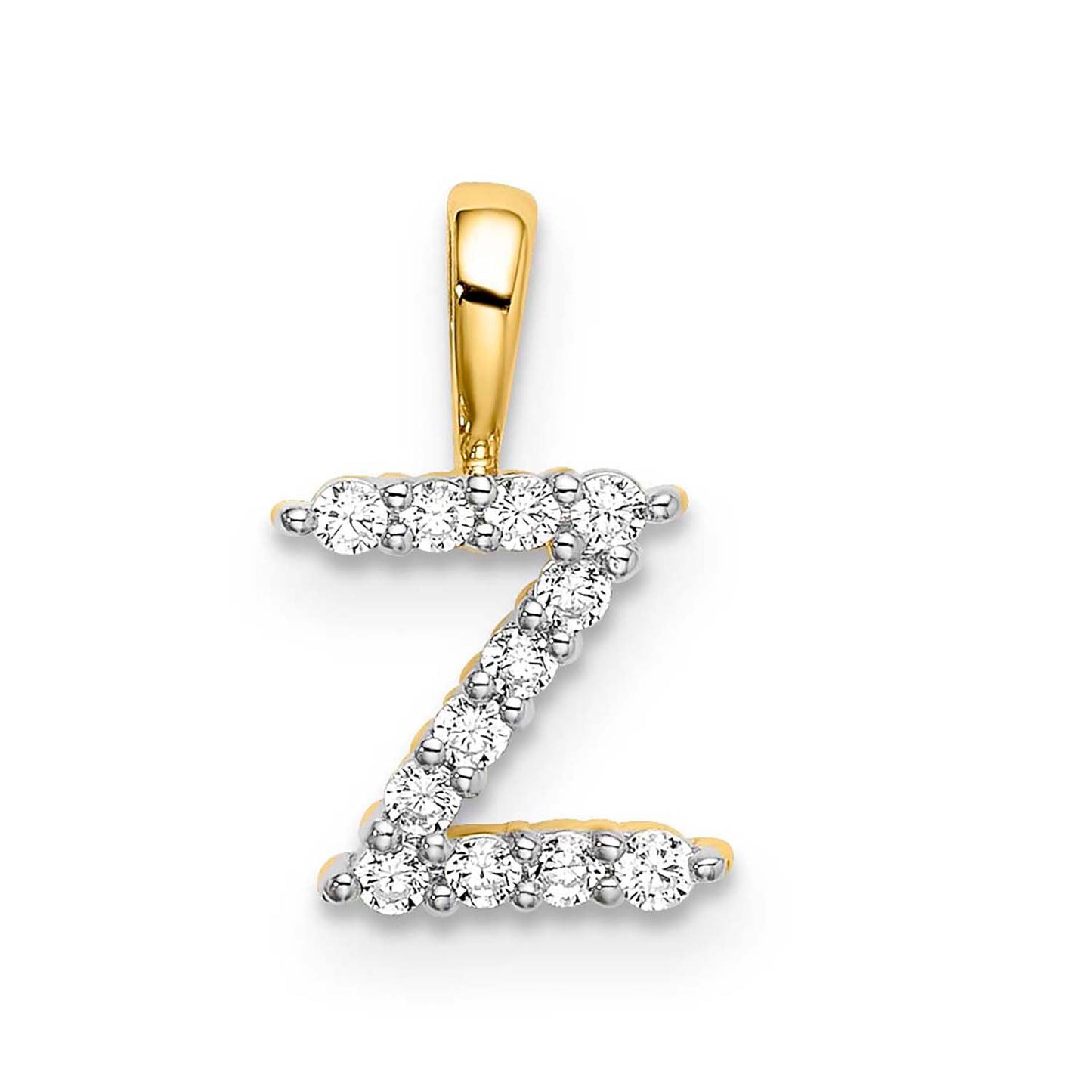 Initial Lab Grown Diamond Pendant in 9K Gold — Z, 9kt YG