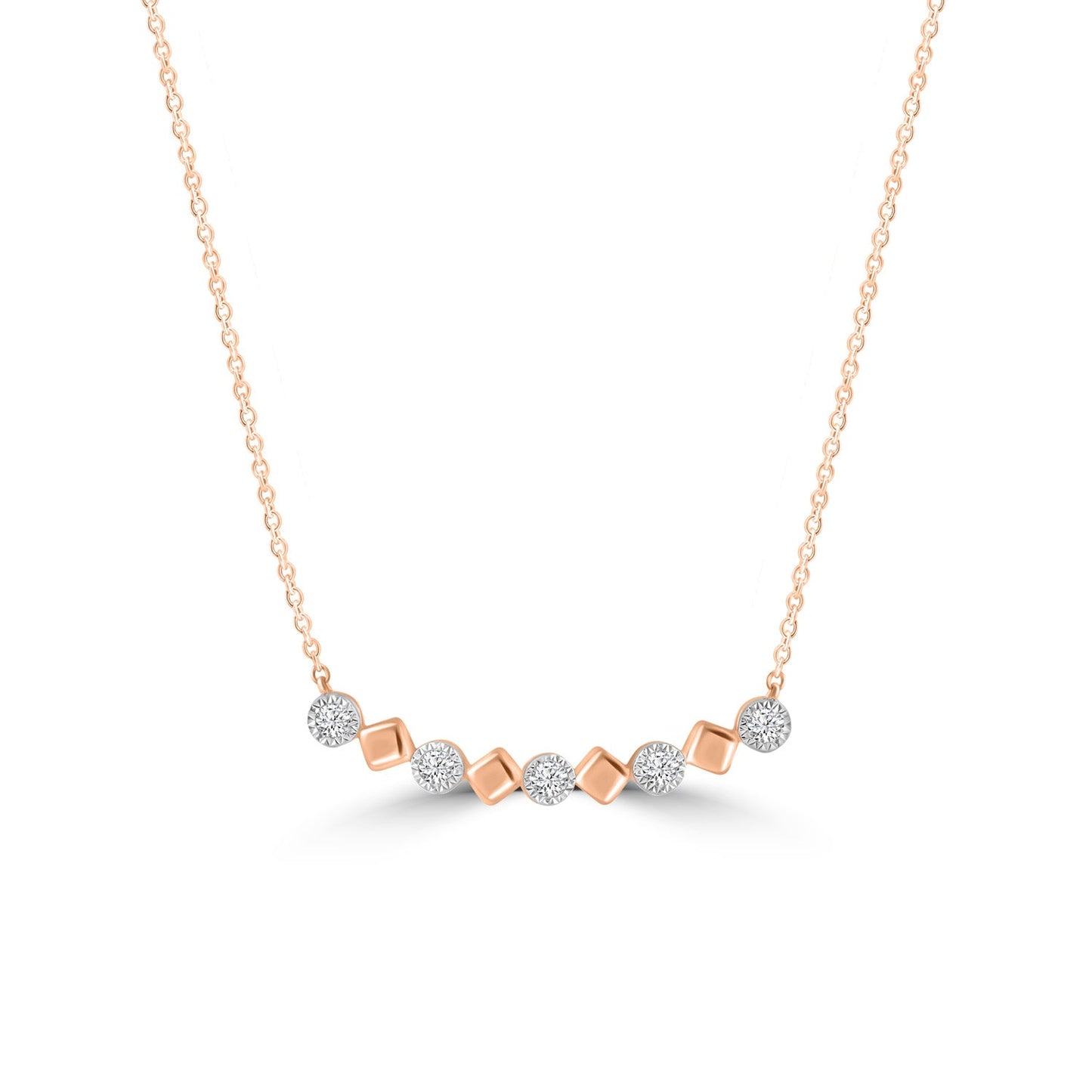 Necklace with 0.15ct Diamonds in 9K Rose Gold