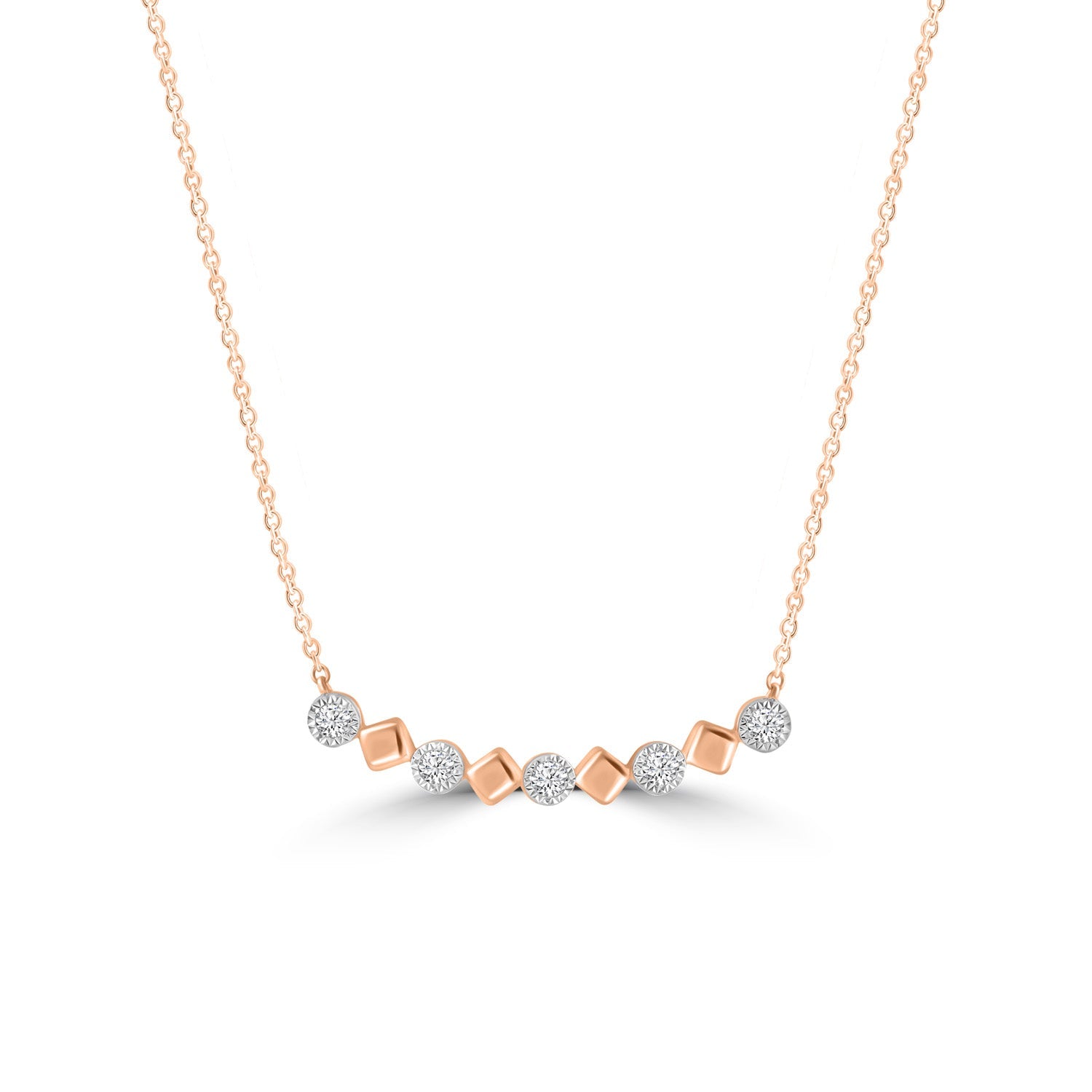 Necklace with 0.15ct Diamonds in 9K Rose Gold