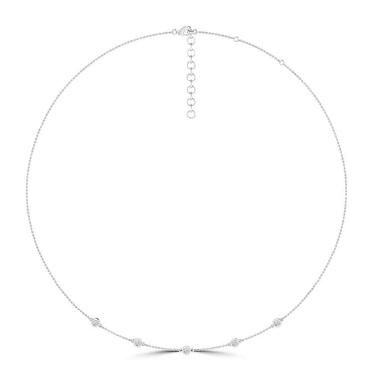 Diamond Necklace with 0.25ct Diamonds in 9K White Gold