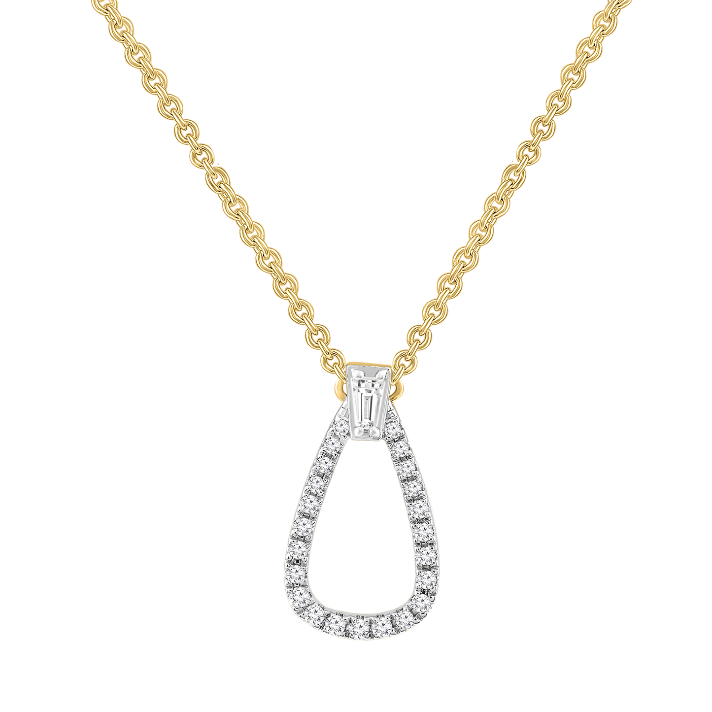Diamond Necklace with 0.10ct Diamonds in 9K Yellow Gold