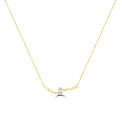 Diamond Necklace with 0.05ct Diamonds in 9K Yellow Gold