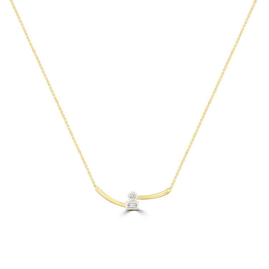 Diamond Necklace with 0.05ct Diamonds in 9K Yellow Gold