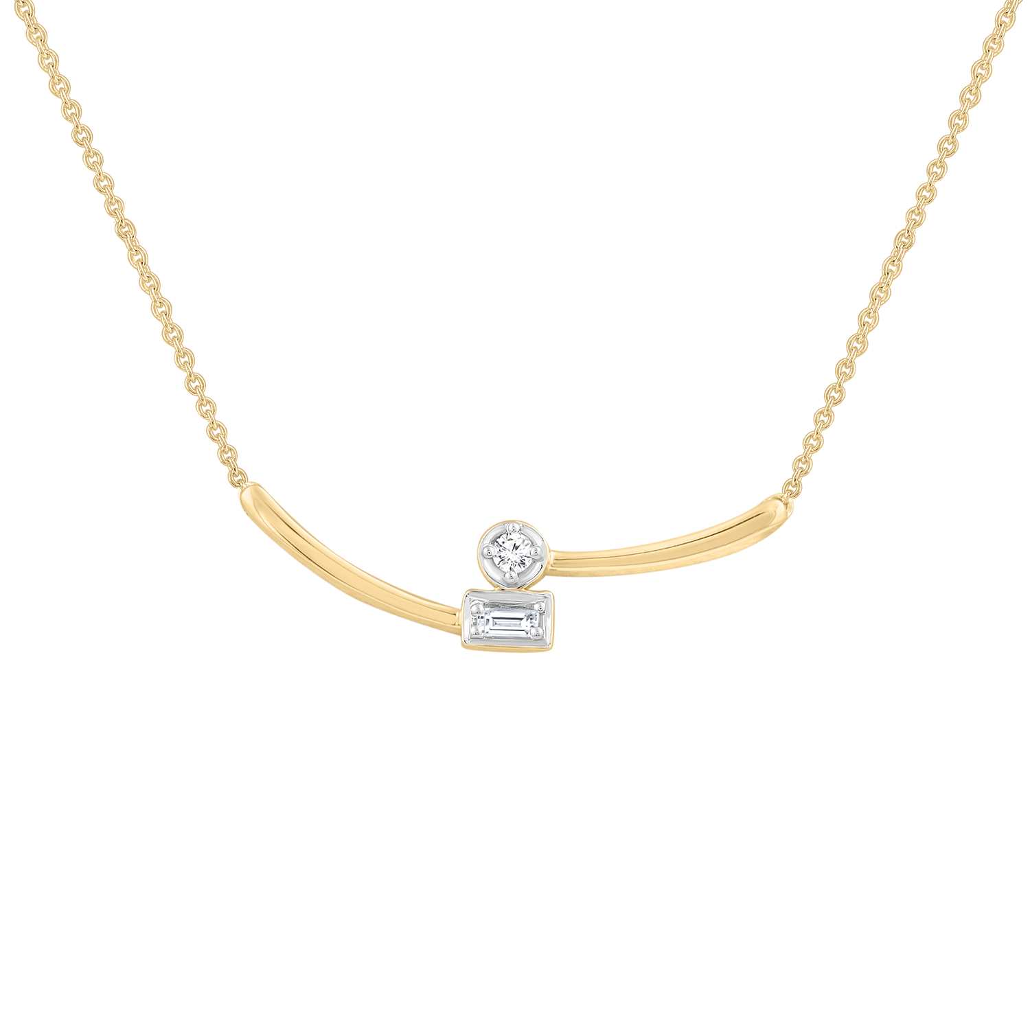 Diamond Necklace with 0.05ct Diamonds in 9K Yellow Gold