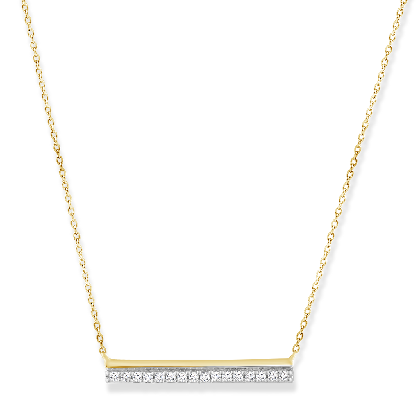 Diamond Necklace with 0.05ct Diamonds in 9K Yellow Gold