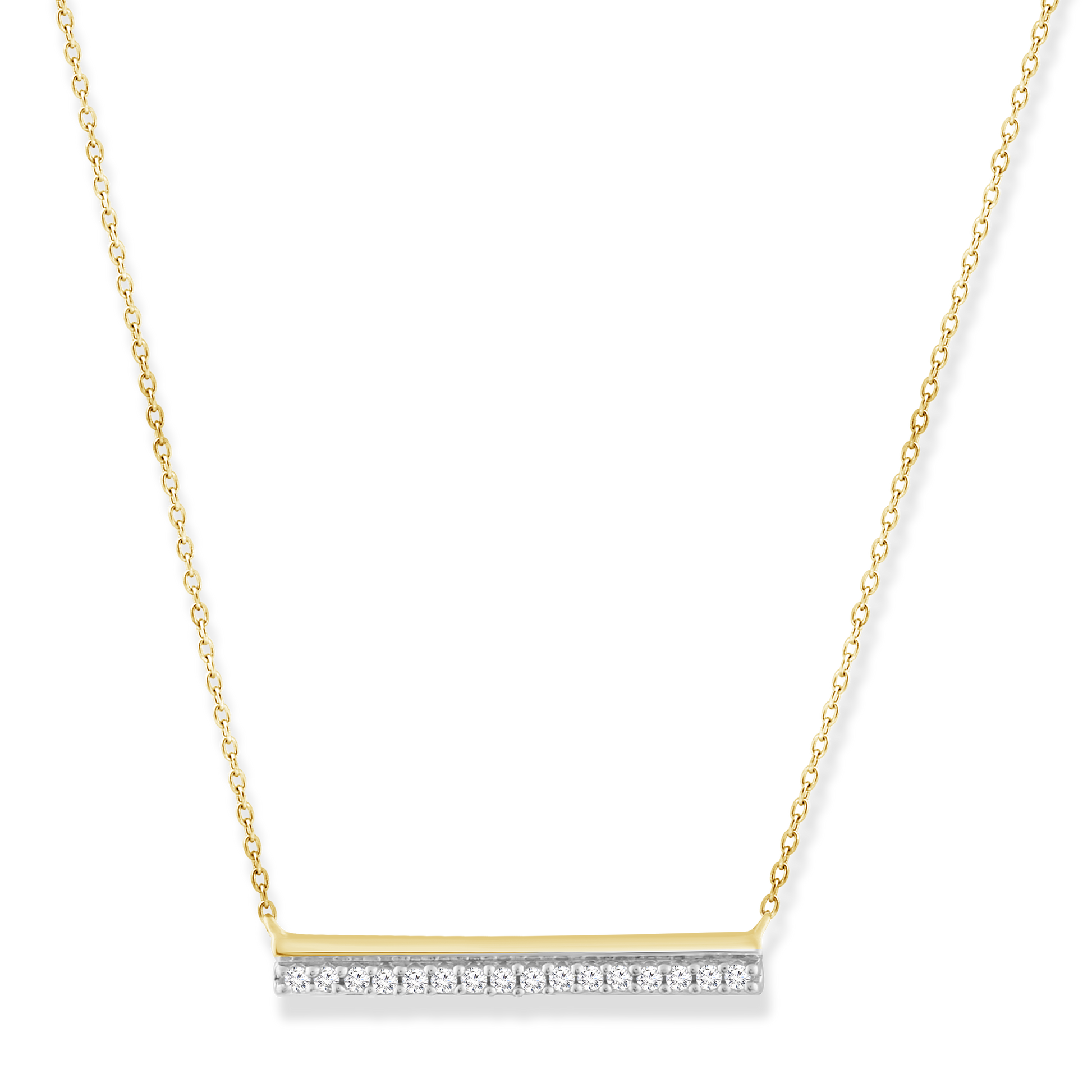 Diamond Necklace with 0.05ct Diamonds in 9K Yellow Gold