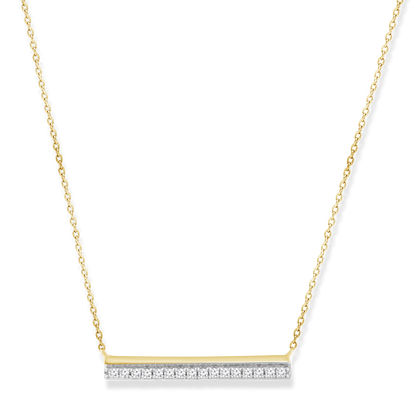 Diamond Necklace with 0.05ct Diamonds in 9K Yellow Gold