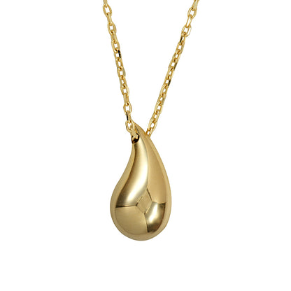Teardrop Pendant with Diamond Cut Cable Chain