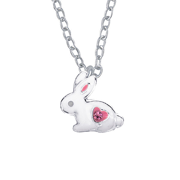 Epoxy Rabbit With Pink Heart + Crystal Pendant with 40cm Chain + 5cm Extender