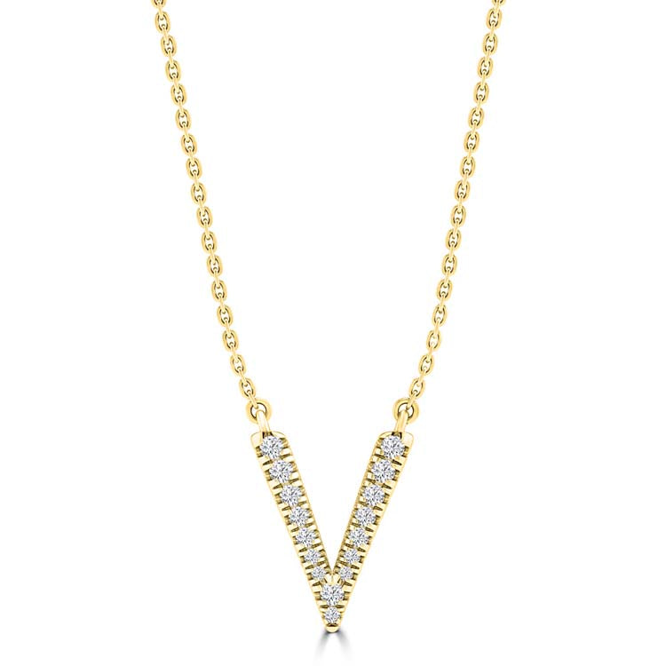0.10ct HI I1 Diamond Necklace 40-45cm in 9K Yellow Gold