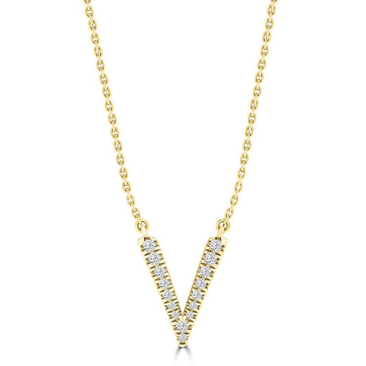 0.10ct HI I1 Diamond Necklace 40-45cm in 9K Yellow Gold