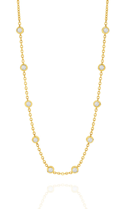 Two-sided Diamond Bezel Necklace 9KT 5.56g/18KT 7.42g 0.6ct GH/SI
