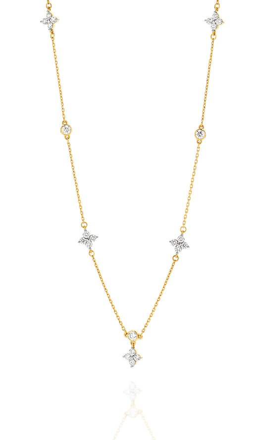 Necklace 9KT 2.35g/ 18KT 3.27g 0.9ct GH/SI