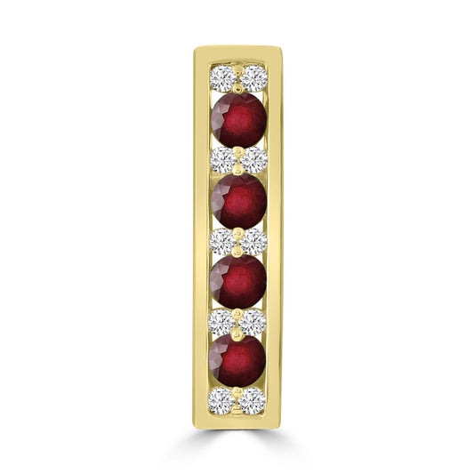 Diamond Ruby Pendant with 0.10ct Diamonds in 9K Yellow Gold - P-20514RB-010-Y