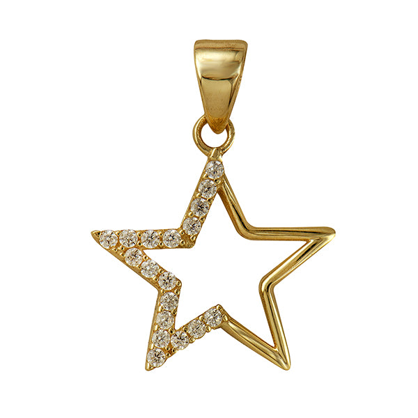 White Cz Star Pendant