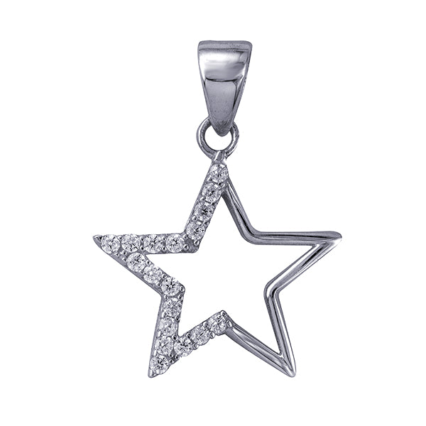 White Cz Star Pendant