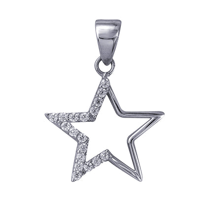 White Cz Star Pendant