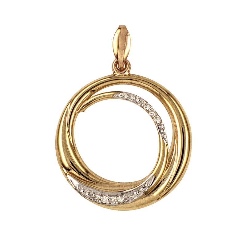 Diamond Set 20mm Double Circle Pendant