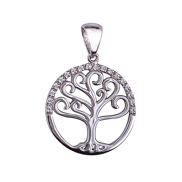 White Cz ‘Tree of Life’ Pendant