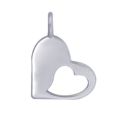 Heart Pendant with Small Cut-Out Heart
