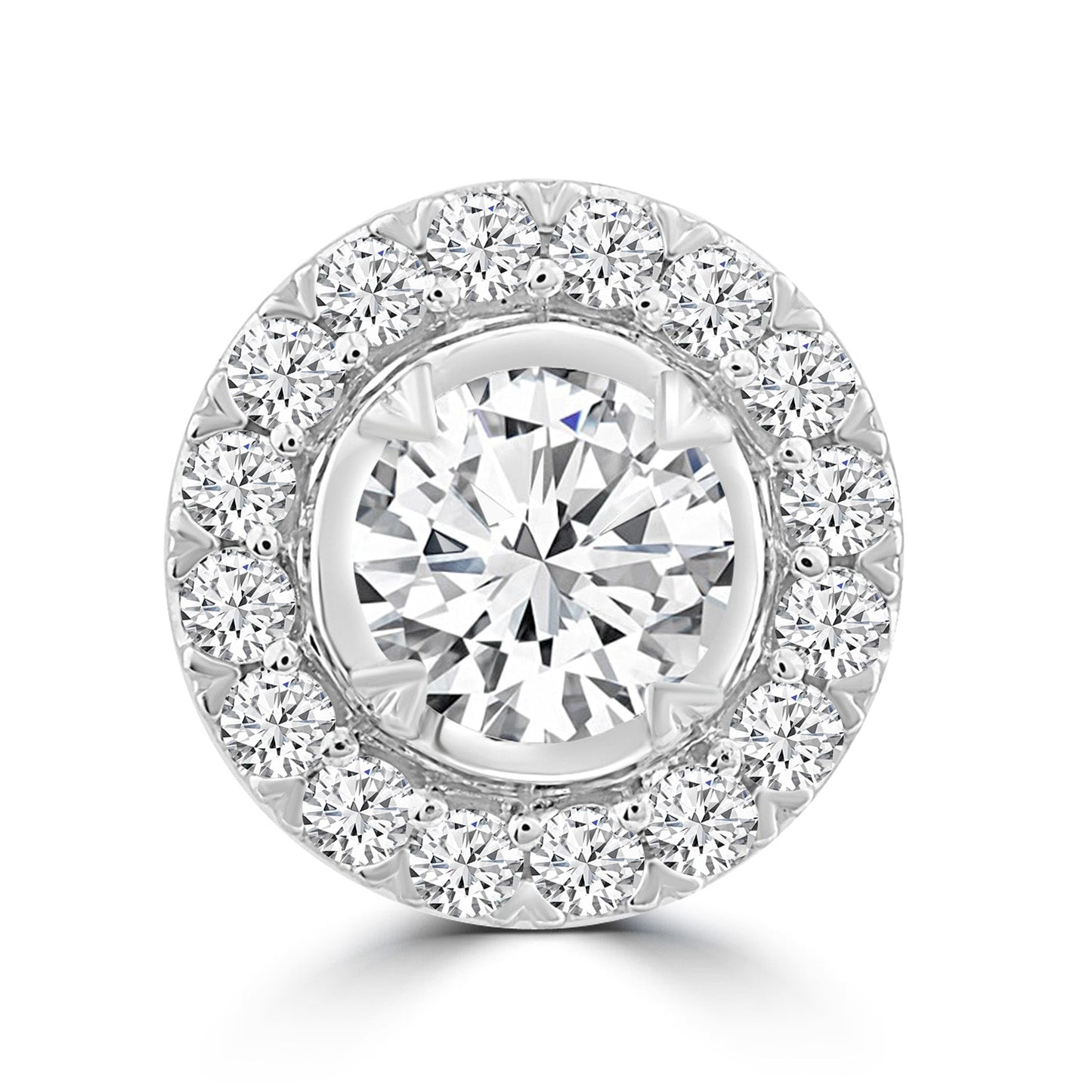 Halo Stud Pendant with 0.33ct Diamonds in 9K White Gold - PF-6140-W