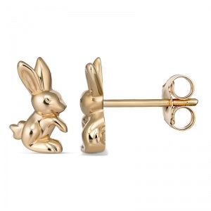 Rabbit Stud Earring 9kt Yellow Gold