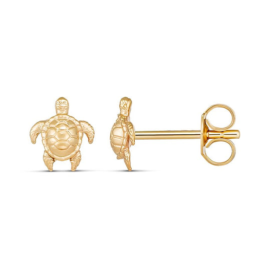 Turtle Stud Earring 9kt Yellow Gold
