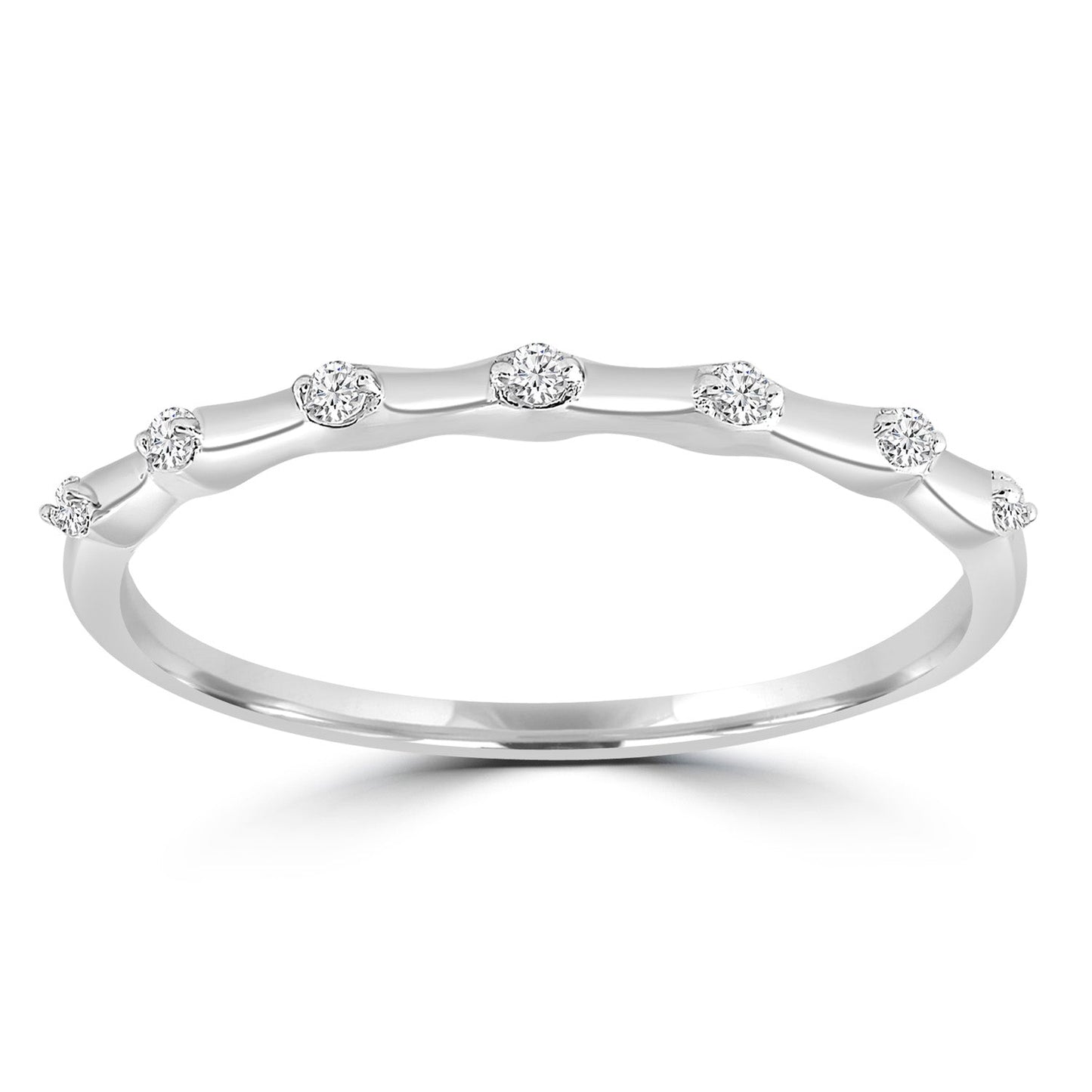 Ring with 0.05ct Diamonds in 9K White Gold