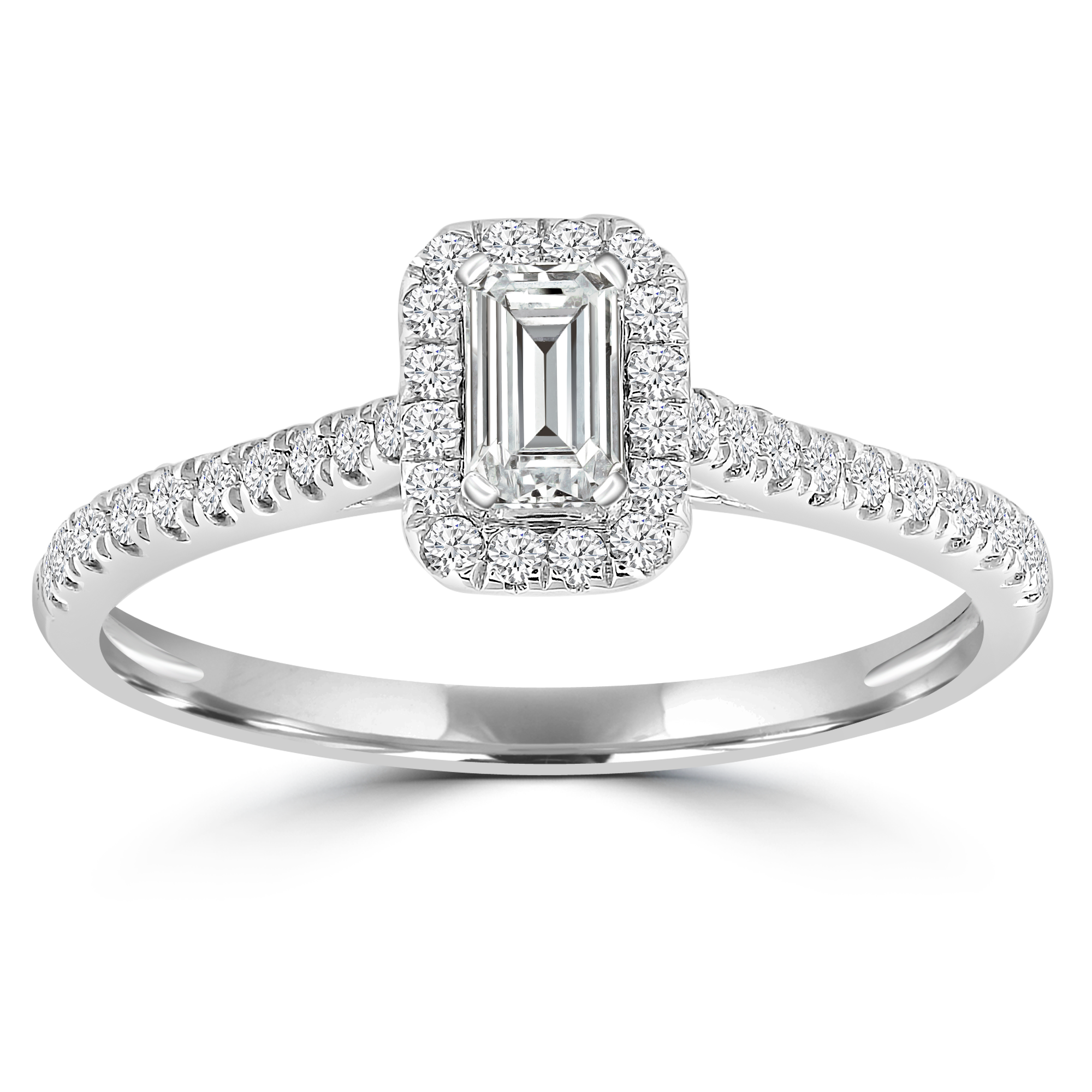 Diamond Ring with 0.50ct Diamonds in 9K White Gold