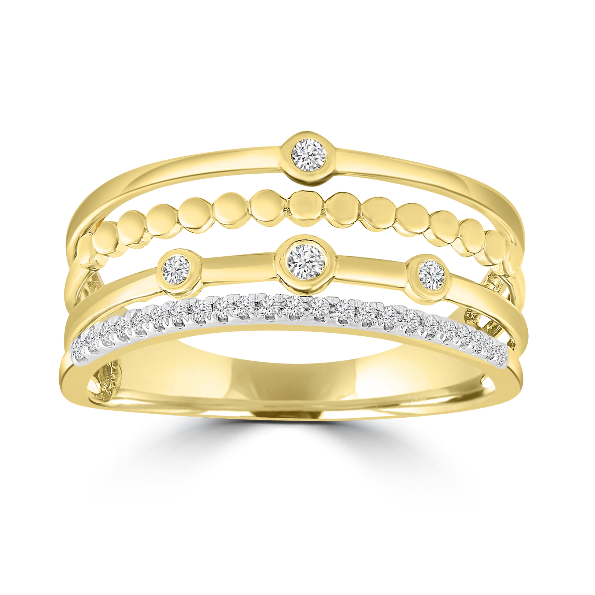 Diamond Ring with 0.10ct Diamonds in 9K Yellow Gold