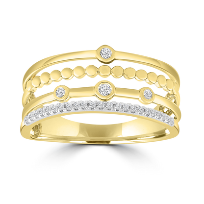 Diamond Ring with 0.10ct Diamonds in 9K Yellow Gold