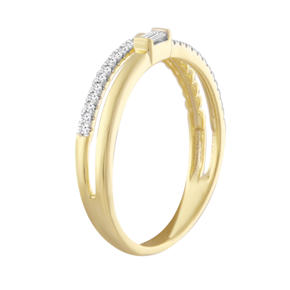 Diamond Ring with 0.10ct Diamonds in 9K Yellow Gold
