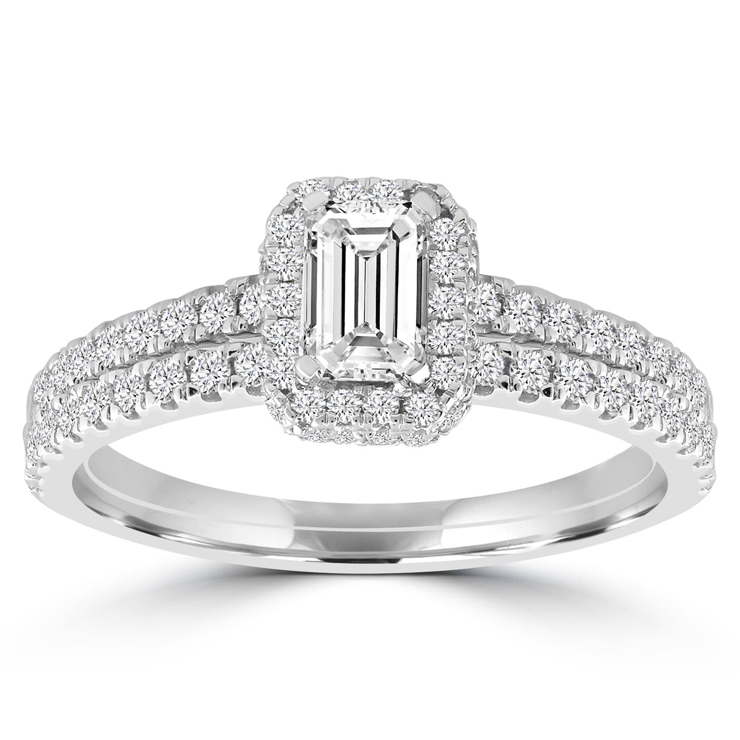 Diamond Ring with 1.00ct Diamonds in 18K White Gold