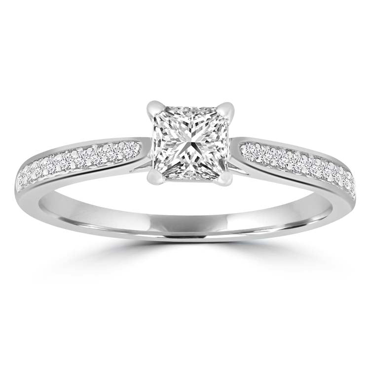 Diamond Ring with 0.63ct Diamonds in 9K White Gold