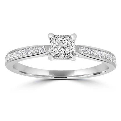 Diamond Ring with 0.63ct Diamonds in 9K White Gold
