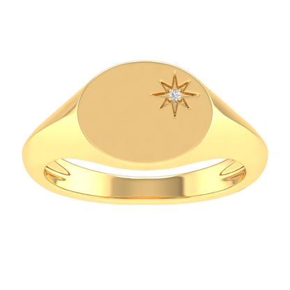 0.01ct HI I1 Diamond Ring in 9K Yellow Gold