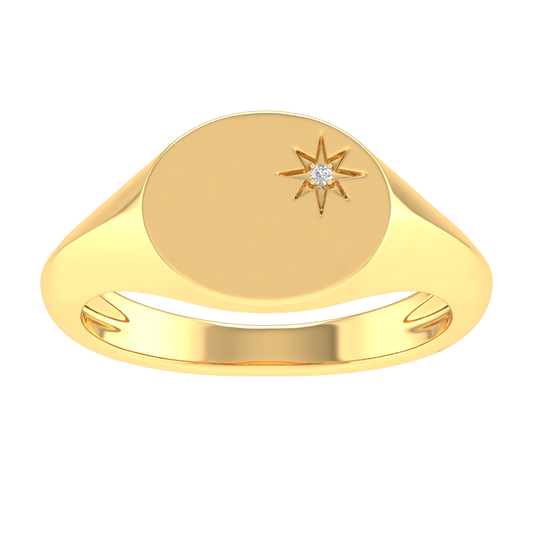 0.01ct HI I1 Diamond Ring in 9K Yellow Gold