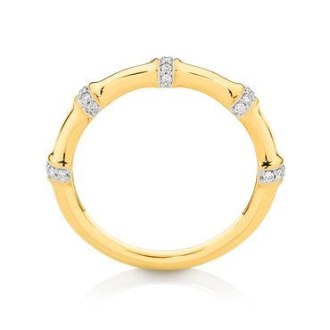 Ring 9KT 2.1g/18KT 2.8g 0.12ct GH/SI