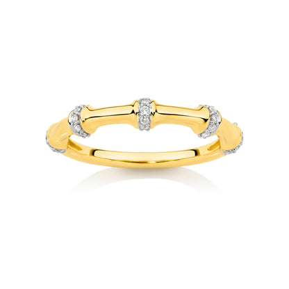 Ring 9KT 2.1g/18KT 2.8g 0.12ct GH/SI