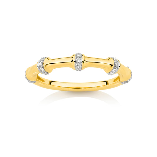 Ring 9KT 2.1g/18KT 2.8g 0.12ct GH/SI