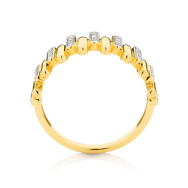 Ring 9KT 2.6g/18KT 3.6g 0.14ct GH/SI