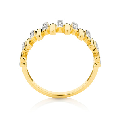 Ring 9KT 2.6g/18KT 3.6g 0.14ct GH/SI