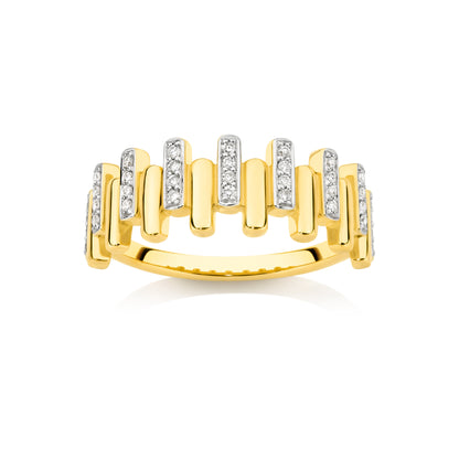 Ring 9KT 2.6g/18KT 3.6g 0.14ct GH/SI